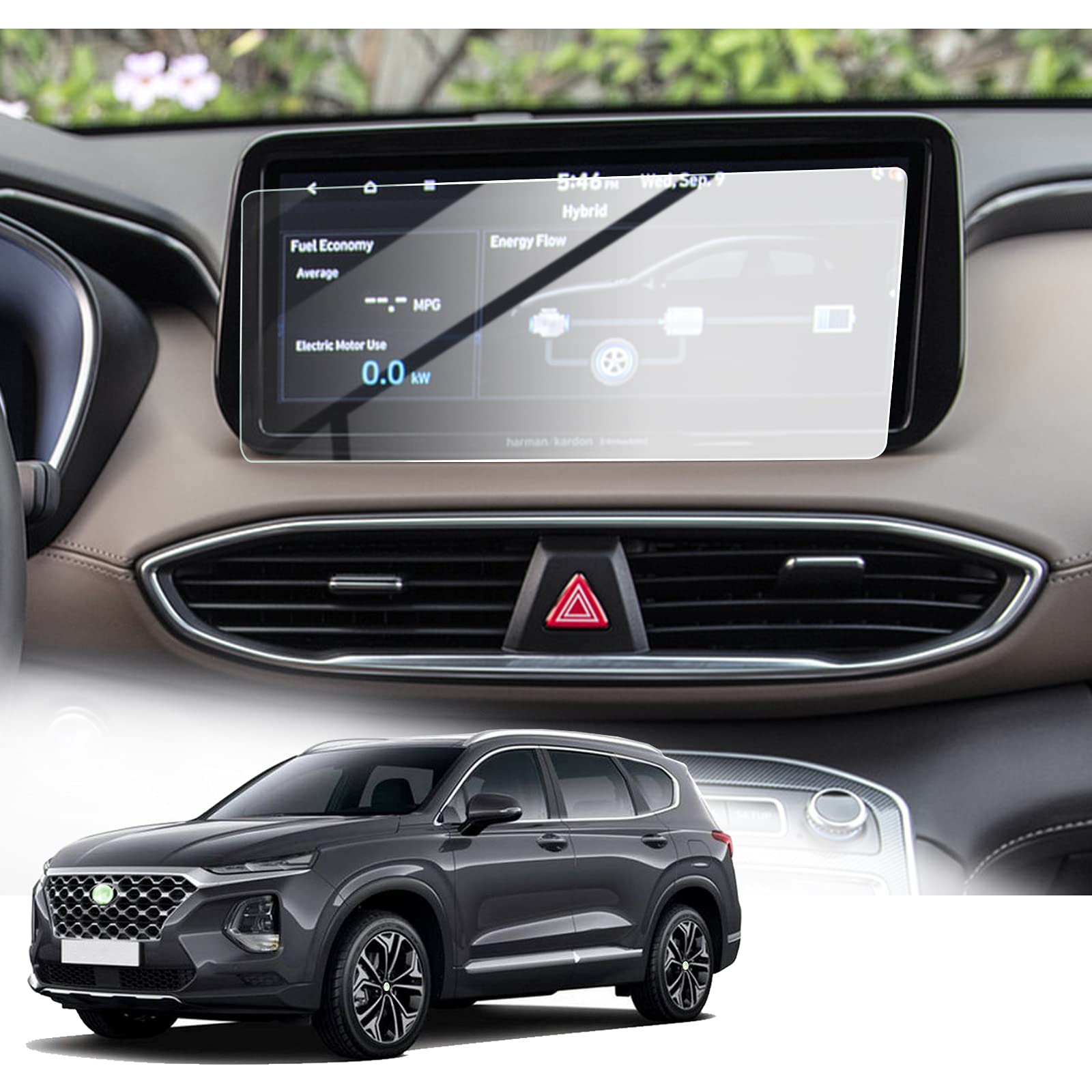 GAFAT Hyunda-i Santa Fe 2021 2022 Navigation Screen Protector, Tempered Glass Protective Film Santa Fe 2021 10.25 Inch GPS Navigation Film 9H Anti-Scratch Santa Fe 2021 2022 Accessories