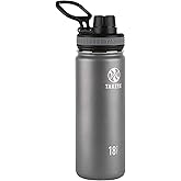 Takeya Originals 18 oz Vacuum Insulated Stainless Steel Water Bottle - Leakproof & BPA-Free Spout Lid - Keeps Drinks Cold 24 Hrs/Hot 12 Hrs - Double-Wall Design - Ideal for Active Lifestyles, Graphite