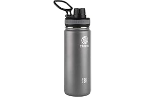 Takeya Originals Vacuum Insulated Stainless Steel Water Bottle, 18 oz, Graphite