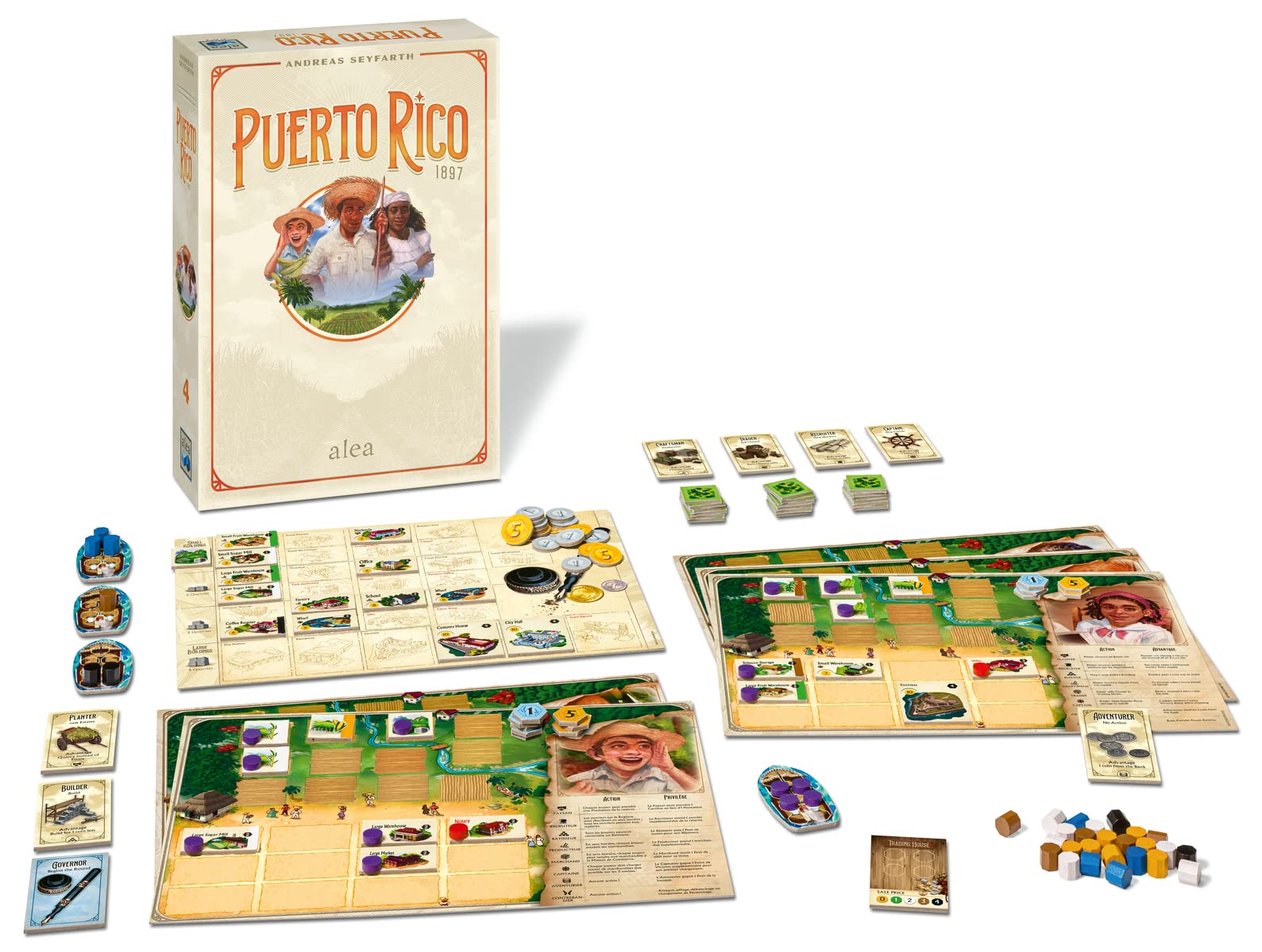 Ravensburger Alea Puerto Rico - Immersive Strategy Board Game for Adults and Kids Age 12 Years Up - 2 to 5 Players