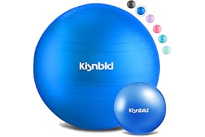 kisnbld Exercise Ball, Extra Thick Yoga Ball for Workout Pregnancy Stability, 4 Sizes Anti-Burst Balance Ball with Foot Pump - Heavy Duty Fitness Ball Chair for Office, Home & Gym