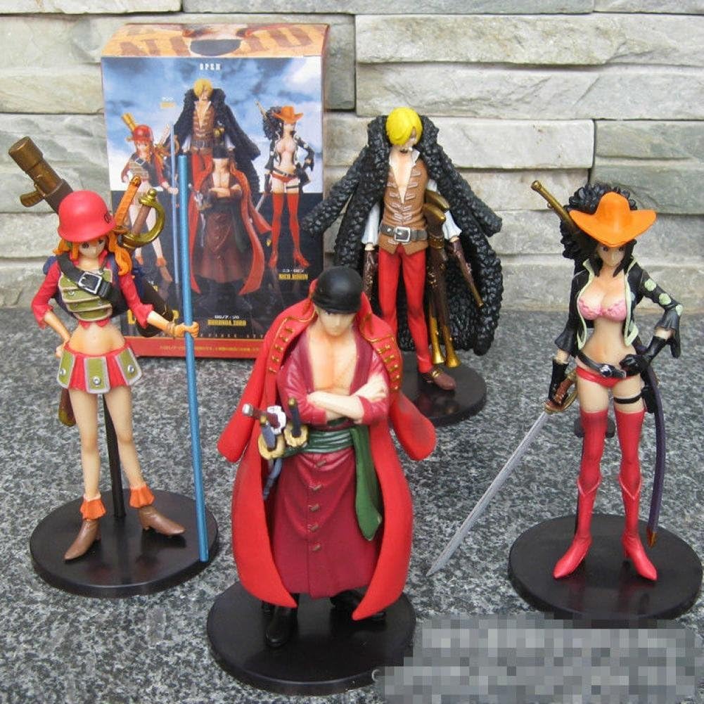 4Pcs/Set One Piece Film Z Zoro Sanji Nami Robin Pvc Action Figure Toys15Cm
