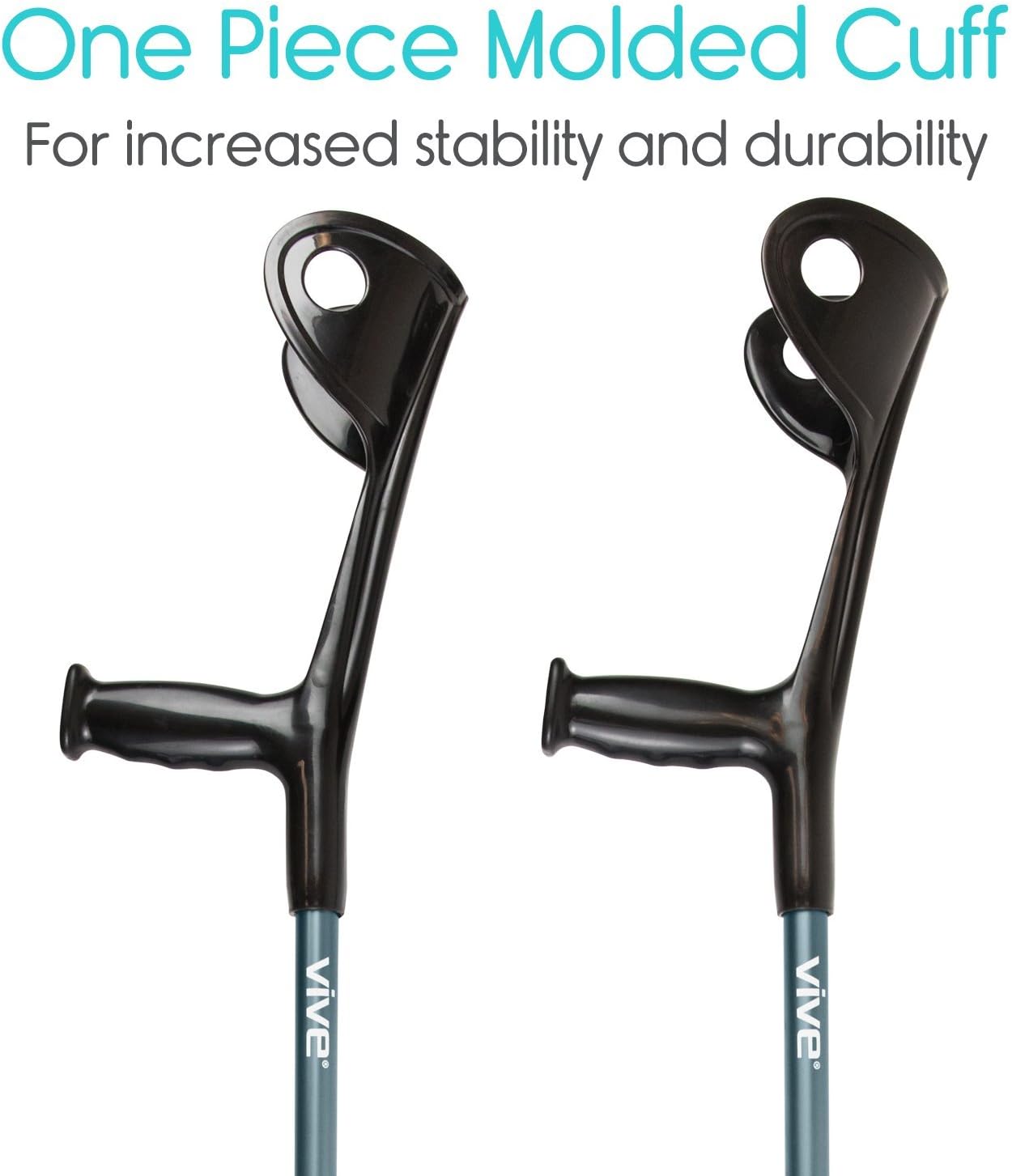 Vive Crutches for Adults (x2 Units, Open Cuff), Elbow Crutches for Men & Women - Image 4