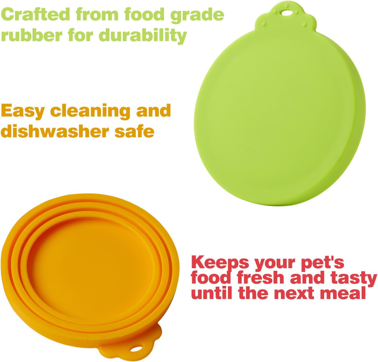 Silicone Pet Can Covers lids4 Pack for Pet Dog Cat Food Can Top One