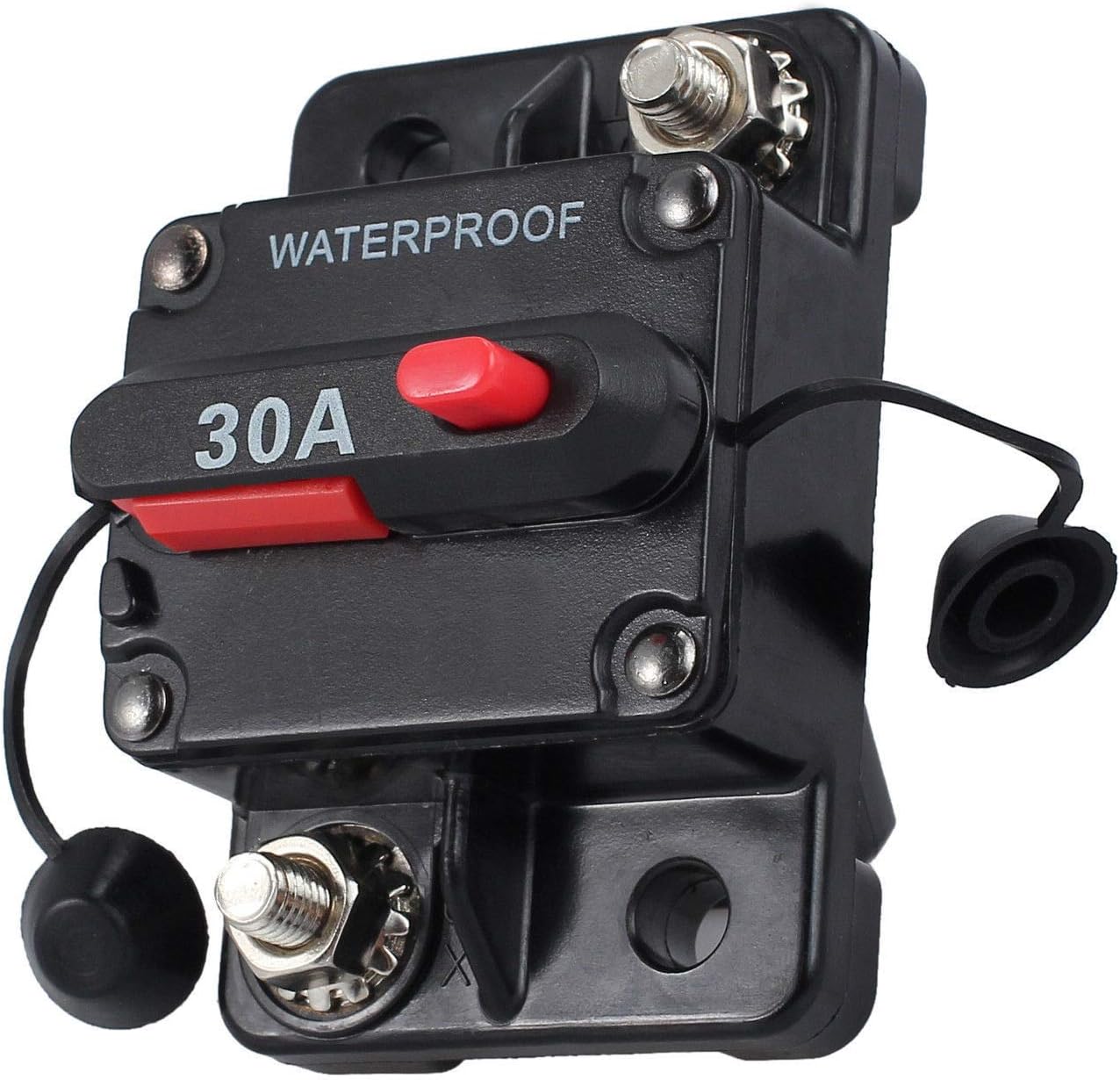 MASO 30 Amp Waterproof Car Circuit Breaker with Manual Reset Suitable for Motor Auto Car Marine Boat Bike Stereo Audio 12V-24V DC: Automotive