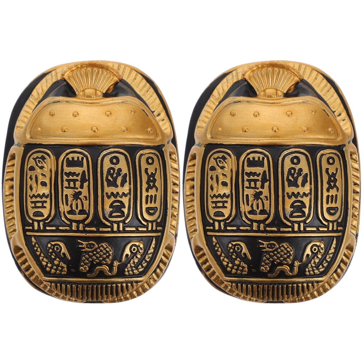 BESPORTBLE Sculpture Decor Egyptian Scarab Beetle Ancient Egypt Scarab Figurine Desktop Ornament Collectible Figurine Home Decoration for Car Office 2Pcs Glass Home