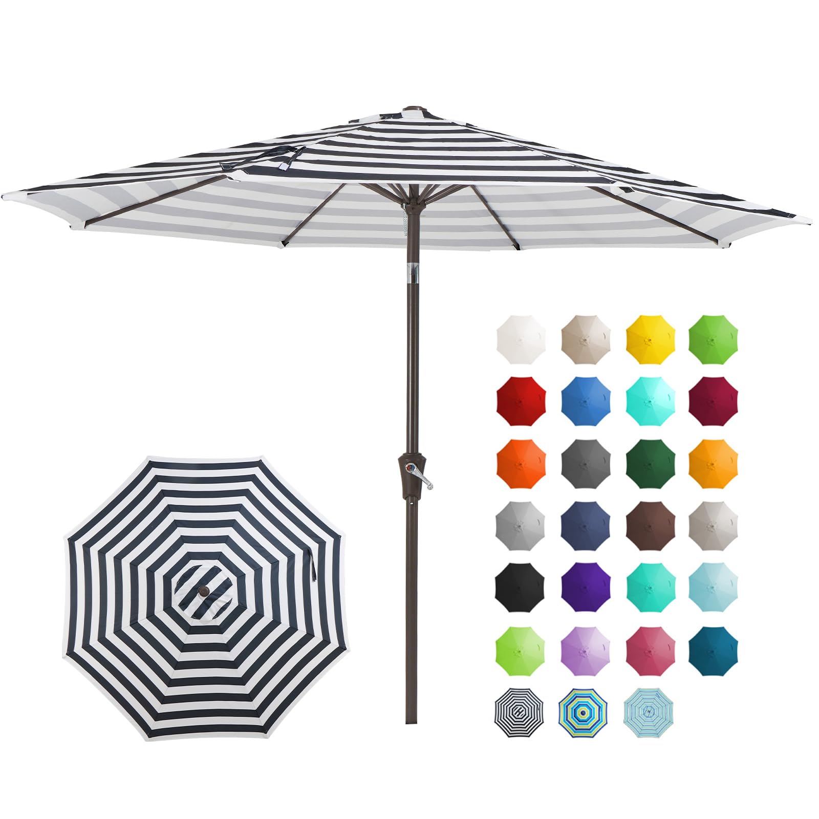 JEAREY 9FT Outdoor Patio Umbrella Outdoor Table Umbrella with Push ...