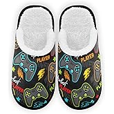 Umidedor Colorful Video Game Slippers Soft Non-Slip Indoor Women Men House Slippers Home Shoes