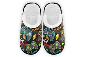 Umidedor Colorful Video Game Slippers Soft Non-Slip Indoor Women Men House Slippers Home Shoes