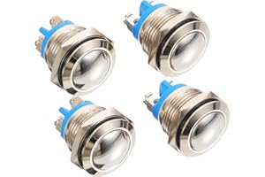 DEARMAMY 4Pcs Doorbell Button Replacement Self-Reset Curved Wired Push Button Sturdy Chime Ringer for Home