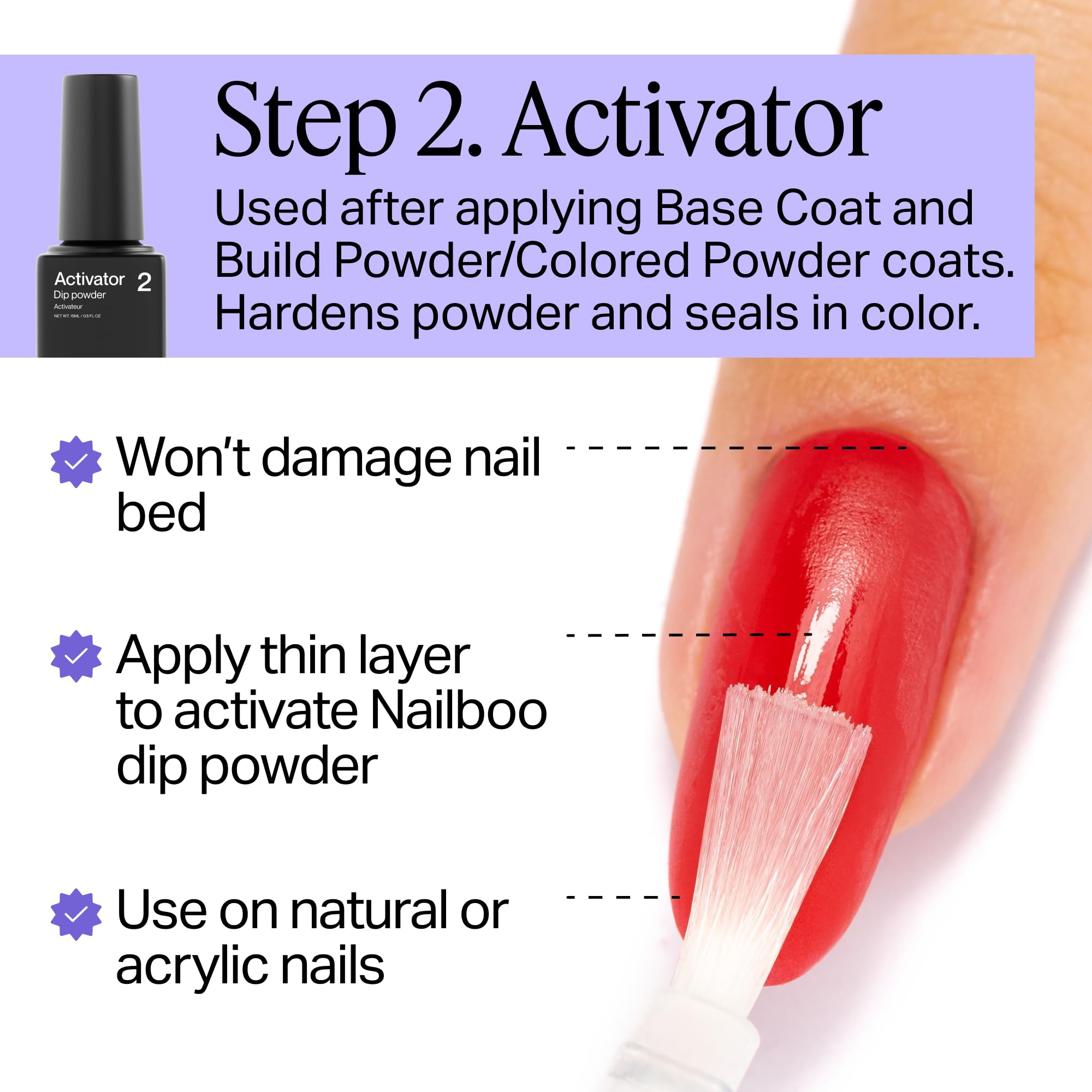 Nailboo Dip Powder Liquid Set & Brush Saver Bundle, Dip