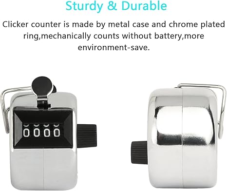 Zoomsky 4 Pcs Compteurs Manuels Compteur Mécanique à 4 Chiffres Clicker Comptage à Main Compteur De Personnes Avec Cordons Pour Sport Manifestation