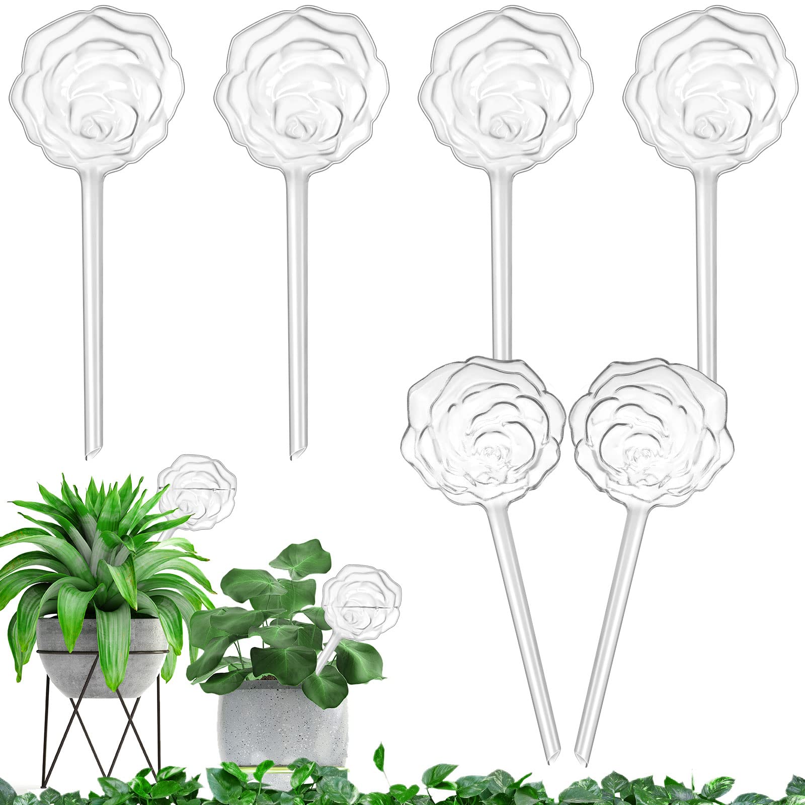 Vergissmeinnicht 6 Pack Large Plant Watering Bulbs Automatic Self Watering Globes Plastic Drip Irrigation Device for Indoor Outdoor Plants