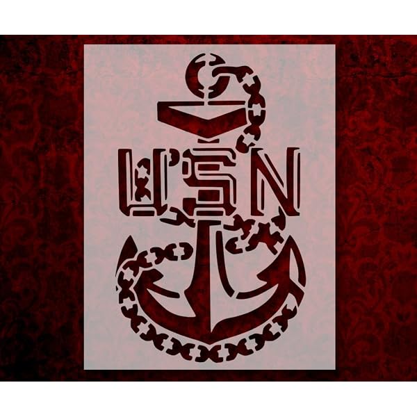 Amazon.com: USA US USN Navy Chief Anchor Stencil Template Reusable 8.5 x 11  Inches for Painting on Walls, Wood, Arts and Crafts (400) : Handmade  Products