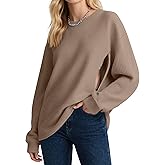 Oakgarden Women's Zipper Nursing Sweatshirts, Oversized Casual Waffle Knit Breastfeeding Pullover Tops Pregnancy Mama Clothes