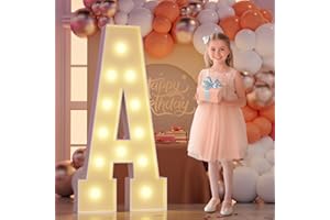 Rielmox Marquee Letters 4 Feet Tall, 4FT Marquee Light Up Letters A, Large Marquee Letter for Party Decoration, Birthday Marry Me Wedding Baby Shower Graduation Decor, Assembly Needed