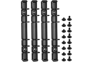 PATIKIL A6 6-Hole Ring Binder Mechanisms, 4 Set Binder Spines Replacement for Binder Planners, Black