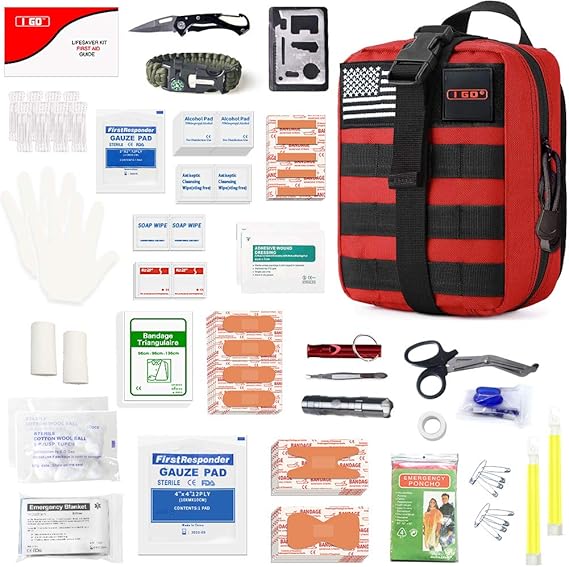 I GO Survival MOLLE pouch with 251-piece first aid kit