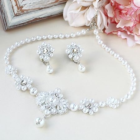 Amazon 手作りキット クラシカルパールのネックレス イヤリング アイボリーパール ラシクビーズ Laciqbeads ビーズ アクセサリーキット 通販