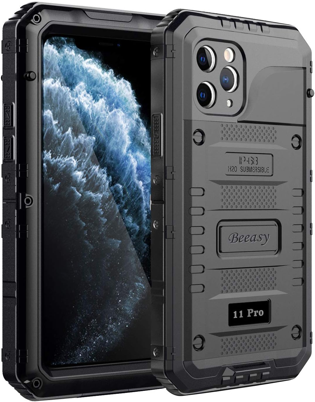 Beeasy iPhone 11 Pro Case Black, Waterproof Shockproof Tough Heavy Duty