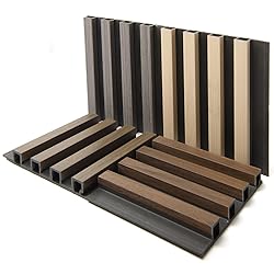 Art3d 4-Pack 6 x 6 Inch WPC Wood Slat Wall Panel