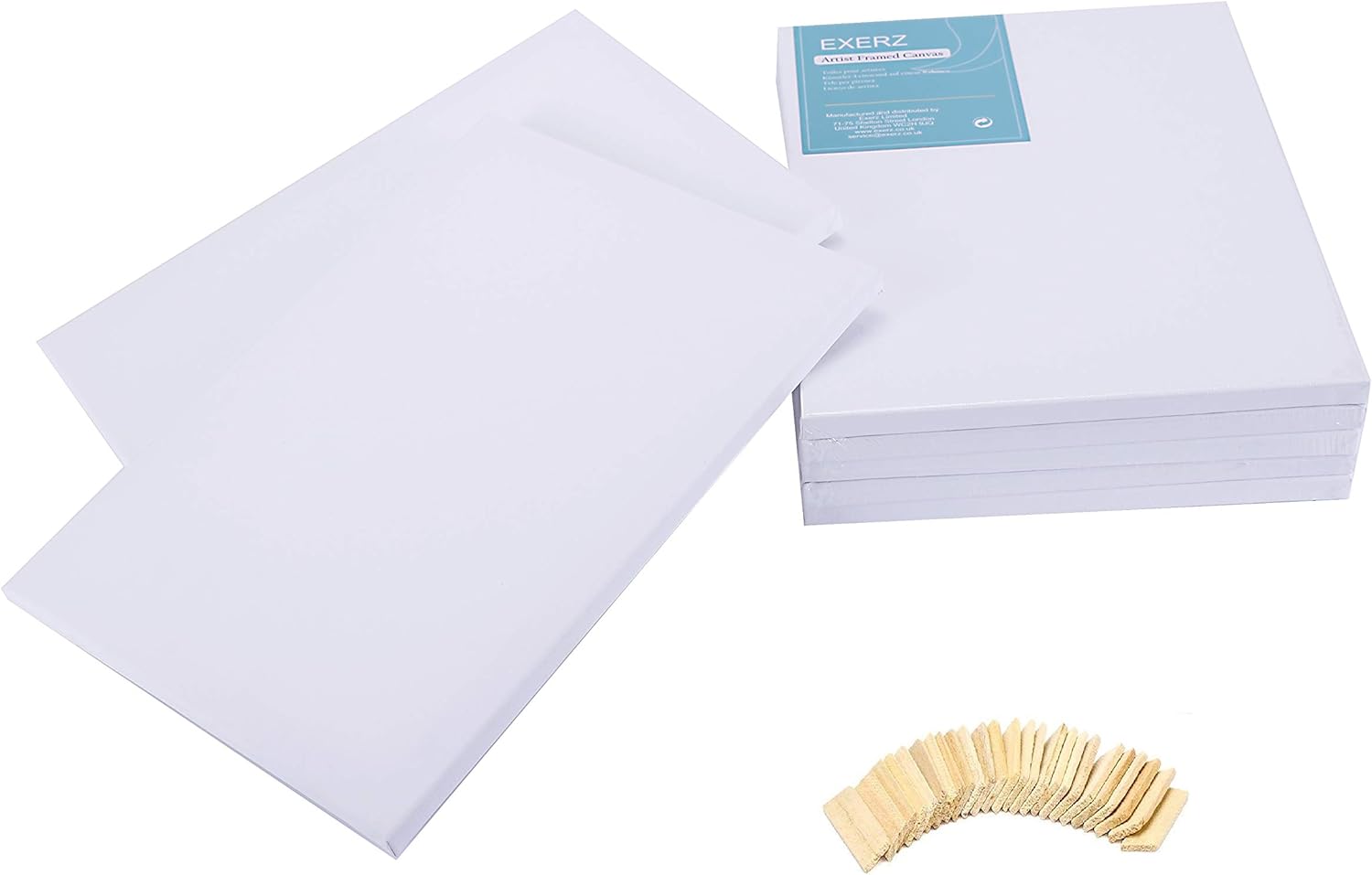Exerz 30x40cm Pre-Stretched Canvas 5pk, 1.7cm A3 Framed Artist Canvas Blank - Image 4