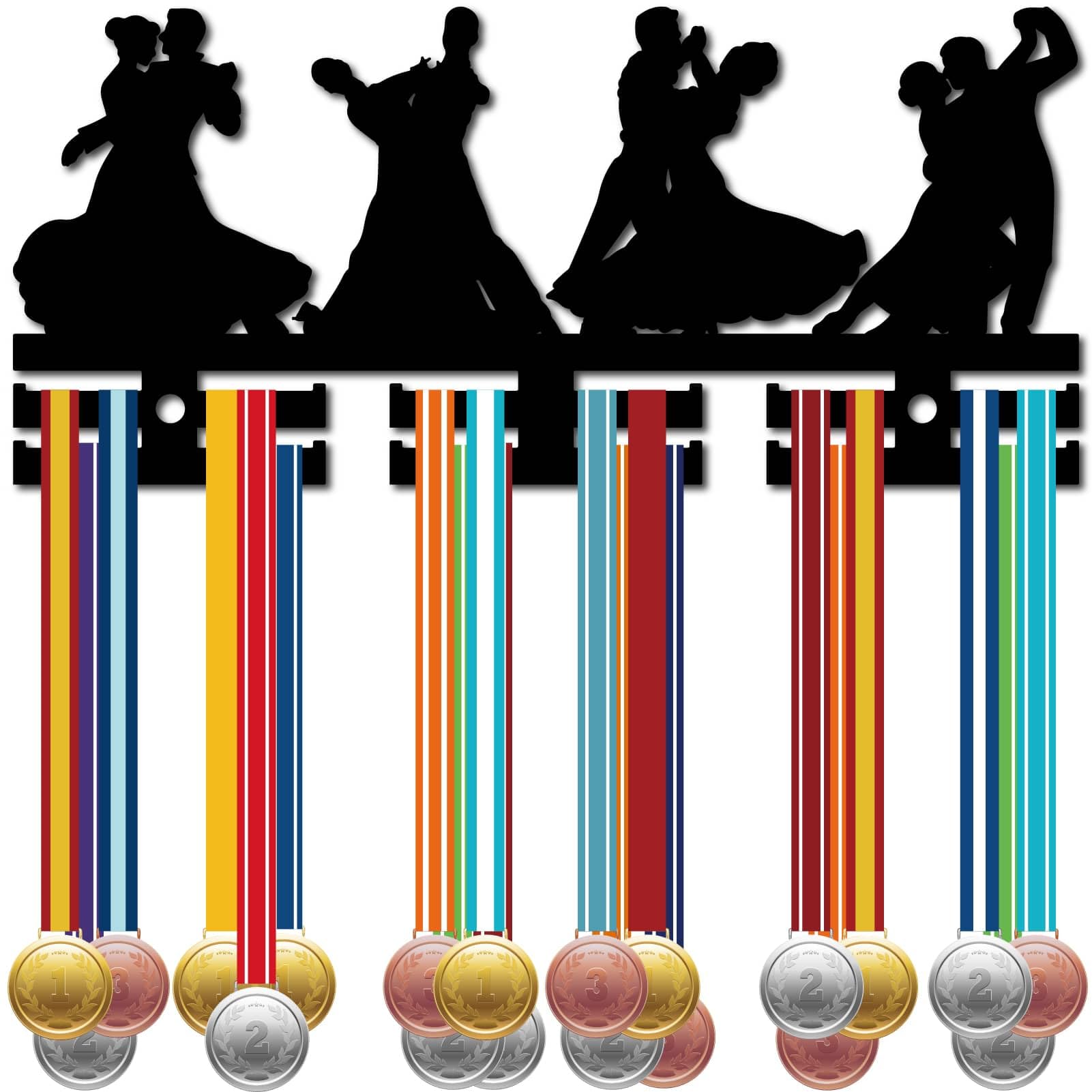 CREATCABIN Dance Medal Hanger Dancing Medal Holder Display Wall Mount Rack Acrylic Frame Hooks Hanging Awards Sports Medal Stand Organizer for Holding Up Over 40 Medals Player Badges 11.4x5.1Inch