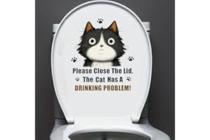 Funny Close The Lid Decal Bathroom Toilet Seat Vinyl Sticker The Dog Has Drinking Problems Sign Reminder Humor Decor Waterpro