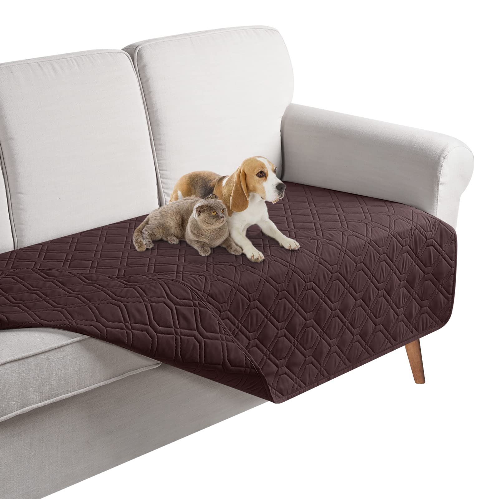 TAOCOCO Reversible Waterproof Sofa Cover: Sofa Bed Cover, Waterproof Furniture Protector Couch Cover, Sofa Slipcovers, Dog Sofa Bed(Coffee/Chocolate, 107 * 173CM)