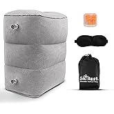Skyrest Inflatable Foot Rest Pillow for Airplane Travel - Adjustable Leg Rest for Long Flights, Baby/Toddler Airplane Seat Extender - Grey