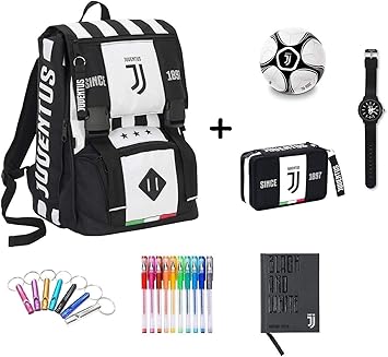 Mochila Escolar Juventus Juve Seven Extensible + Estuche con ...