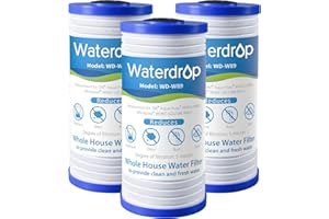 Waterdrop AP810 Whole House Water Filter, Replacement for 3M® Aqua-Pure® AP810, AP801, AP811, Whirlpool® WHKF-GD25BB, WHKF-DWHBB, 5 Micron, 10" x 4.5", Well & Tap Water Filter, Pack of 3