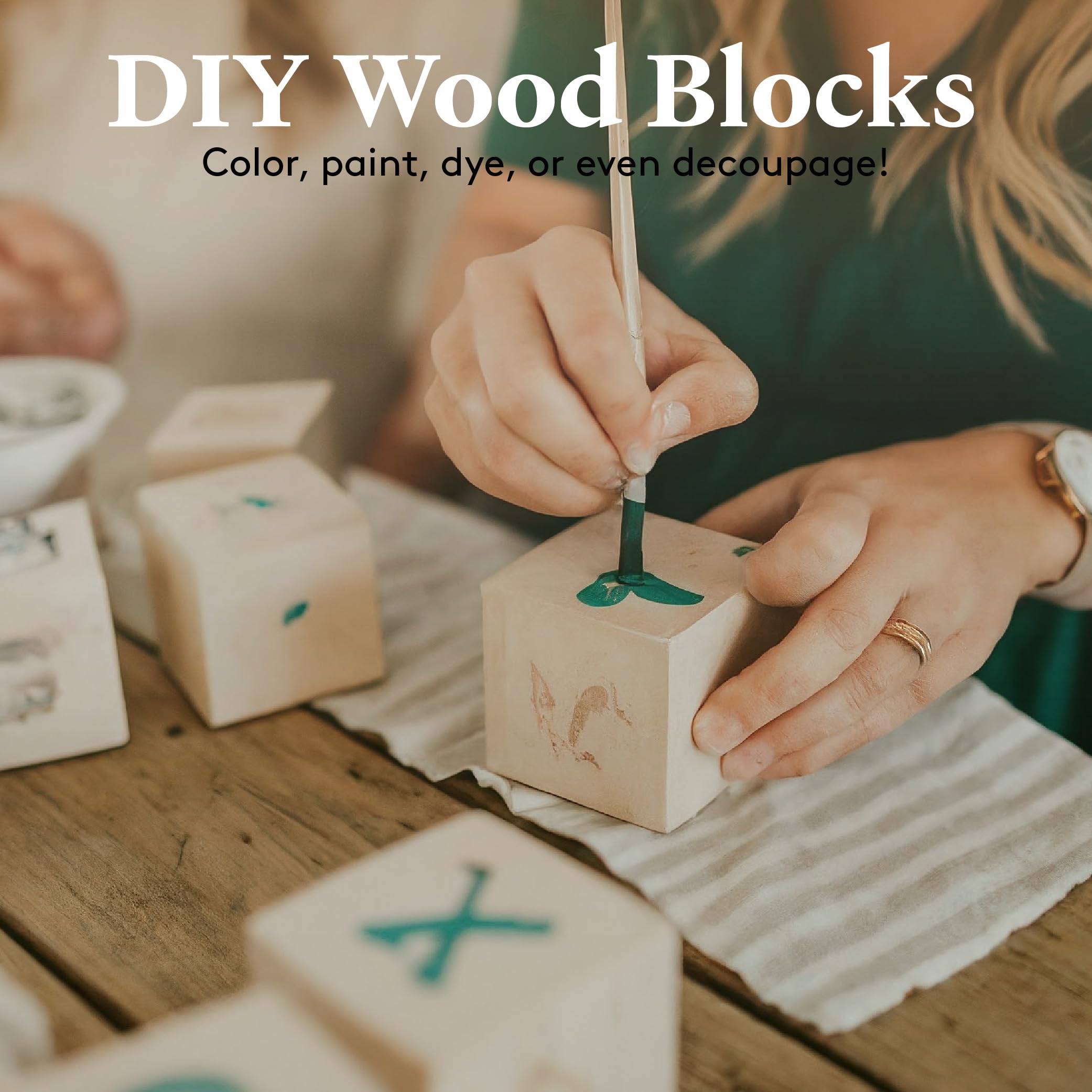 Woodpeckers DIY Wooden Cubes 1/2-inch, Pack of 100 Small Blank Blocks, Unfinished Wood for Crafts, STEM, Dice, and Building Blocks for Stacking