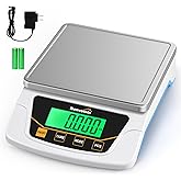 Bonvoisin Digital Gram Scale 6000g x 0.1g Lab Scale with 6 Units | Precision Balance with Tare, Counting, Dual Power (Adapter + AA Batteries), Adjustable Auto-Off for Lab, Jewelry, Parts