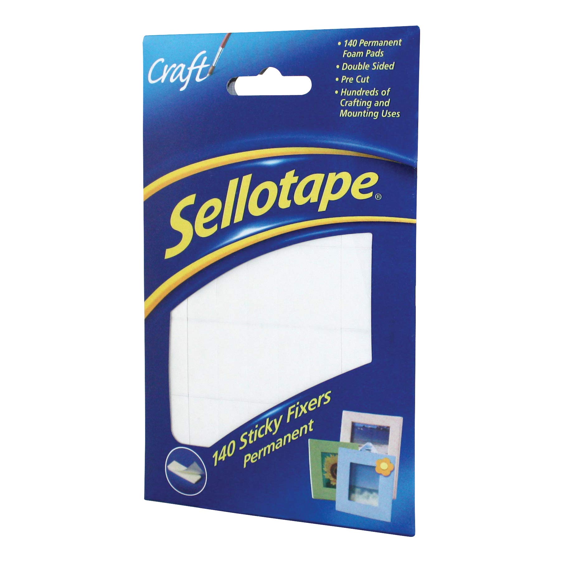 Sellotape Sticky Fixers Double-sided 12x25mm 140 Pads Ref 1445422 [Pack of 6]