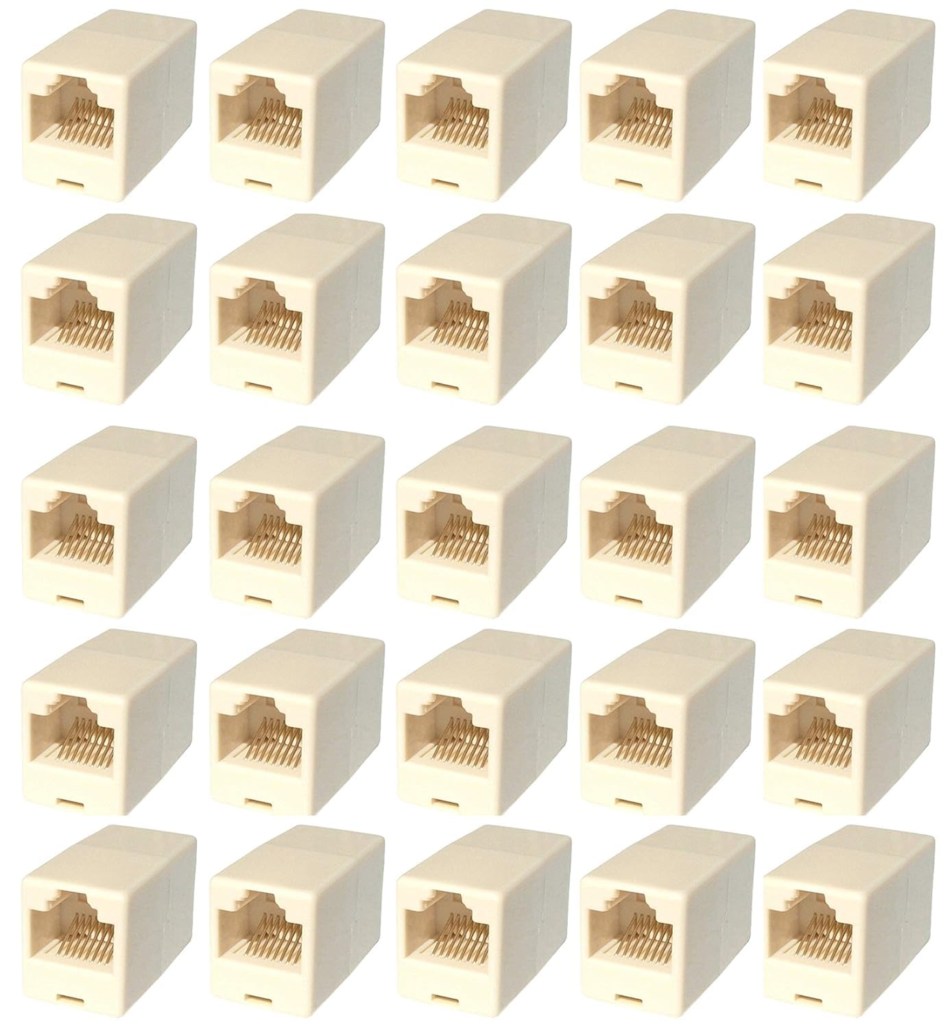 rhinocables Cat5e RJ45 Coupler, Female to Female Ethernet Coupler and Joiner for Internet Cable Leads, Cat5 Ethernet Connector to Join Cables (25)