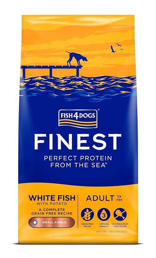 Fish4Dogs Finest White Fish and Potato Dog Food | Natural, Hypoallergenic Dog Food | Great for Dogs With Allergies | Rich in Omega 3, 6 and 9 (Small Kibble - 12kg)