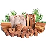 ACMETOP Aromatic Cedar Blocks for Clothes Storage, 100% Natural Cedar Balls Hangers Clothes Protector, Storage…