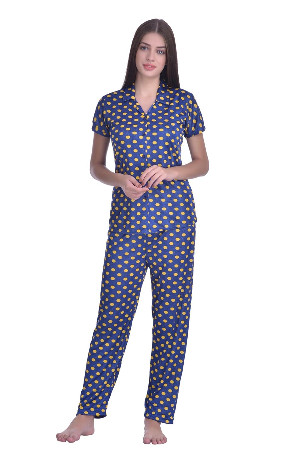adonia women's poly cotton night suit (blue_free)