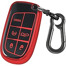 thumbnail image 2 of TCKEY Black/Red Key Cover Fob – For Jeep Grand Cherokee, Dodge, Chrysler 300 – M3N40821302 2 of 3