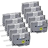 JoyPrinting 12mm 0.47 Laminated White Tape Replace for Brother Label Maker Tape TZe-231 TZ TZe 1/2" Black on White TZE231 Work for PT-D210 PT-D220 PT-H110 PT-D610 PT-D600 PT-D400 Refills 10-Pack