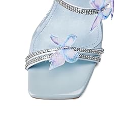 VOZTOLLS Strappy Heels for Women Rhinestone Crystal