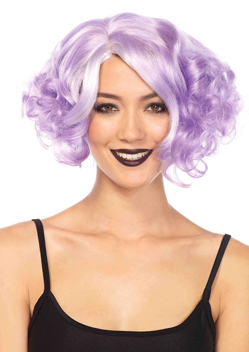 Leg Avenue Curly Bob Wig - Lavender
