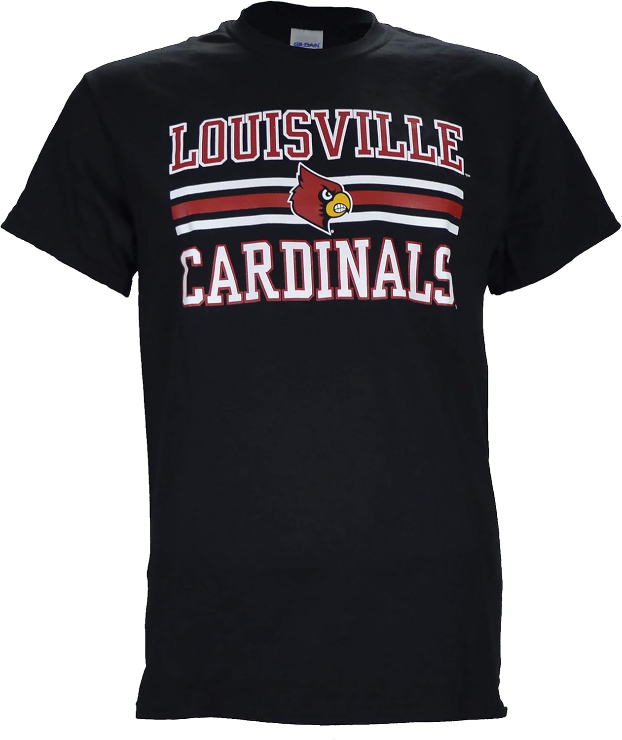 Amazon.com: University of Louisville Cardinals Stripes on a Black T Shirt: Clothing