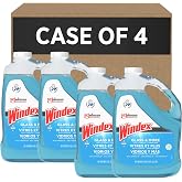 SC Johnson Professional Windex Glass Cleaner Refill, 1 Gallon, 4 Count | Streak-free multi-surface cleaner, 128 fl. oz., with Ammonia-D for glass, mirrors, chrome, tile and stainless; NSF and Kosher