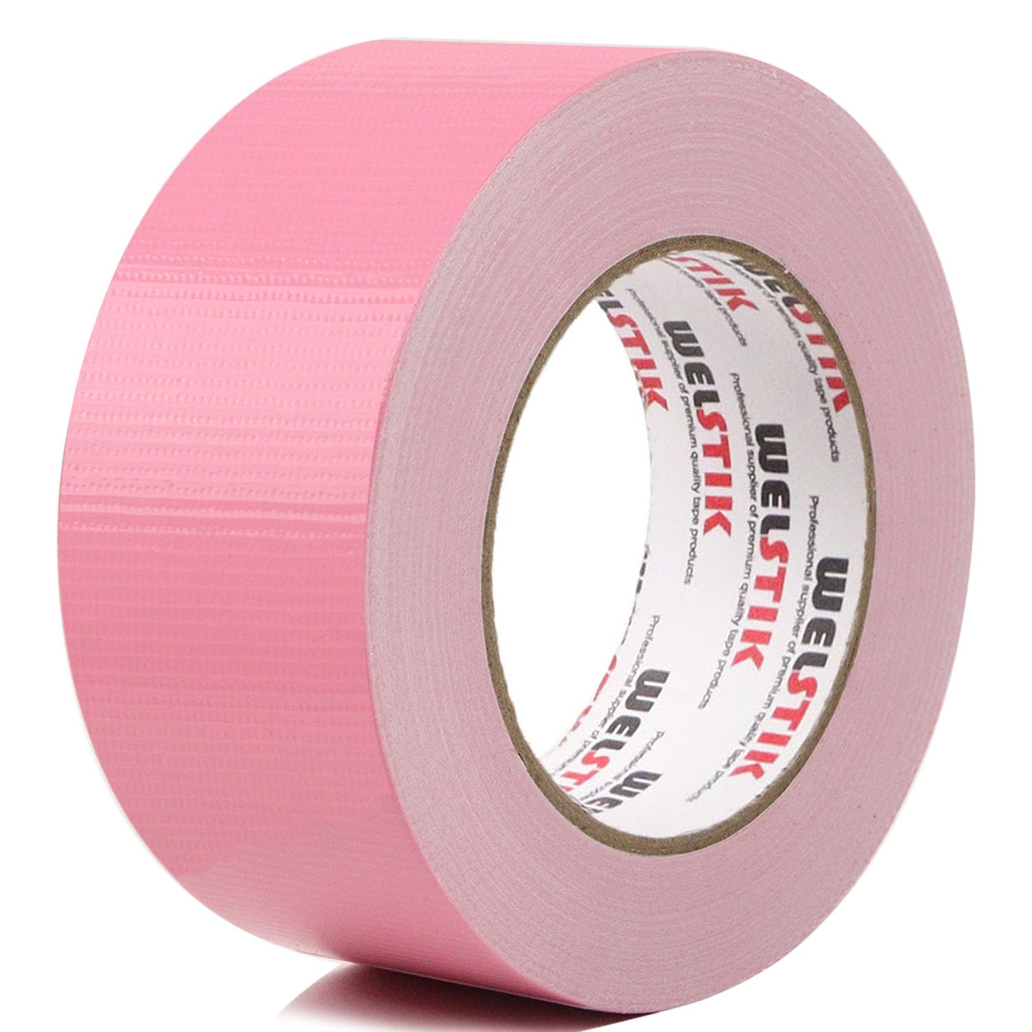 WELSTIK Professional Duct Tape Waterproof Tape Fabric Coloured Gaffer Tape for Repairs, DIY, Crafts, Indoor and Outdoor Use, Pink 50mm x 41m