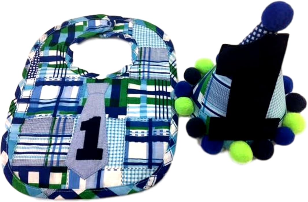 Amazon Com Mud Pie Baby Boys 1st Birthday Hat And Bib Gift Set