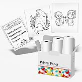 Phomemo White Self-Adhesive Thermal Paper 50mm x 3.5m, Image Time 10 Years | Glossy Sticker Paper Label for Phomemo M02/M02 Pro/M02S/P2S/M04S Mini Sticker Printer, Diameter 28mm, 3-Rolls