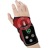 Cordless Wrist Heating Pad for Pain Relief - 5 Heat Levels & Vibration, 3000mAh Rechargeable Battery, 30min Auto-Off, Adjustable Velcro Wrap for Arthritis, Carpal Tunnel, Tendonitis - Left/Right Hand