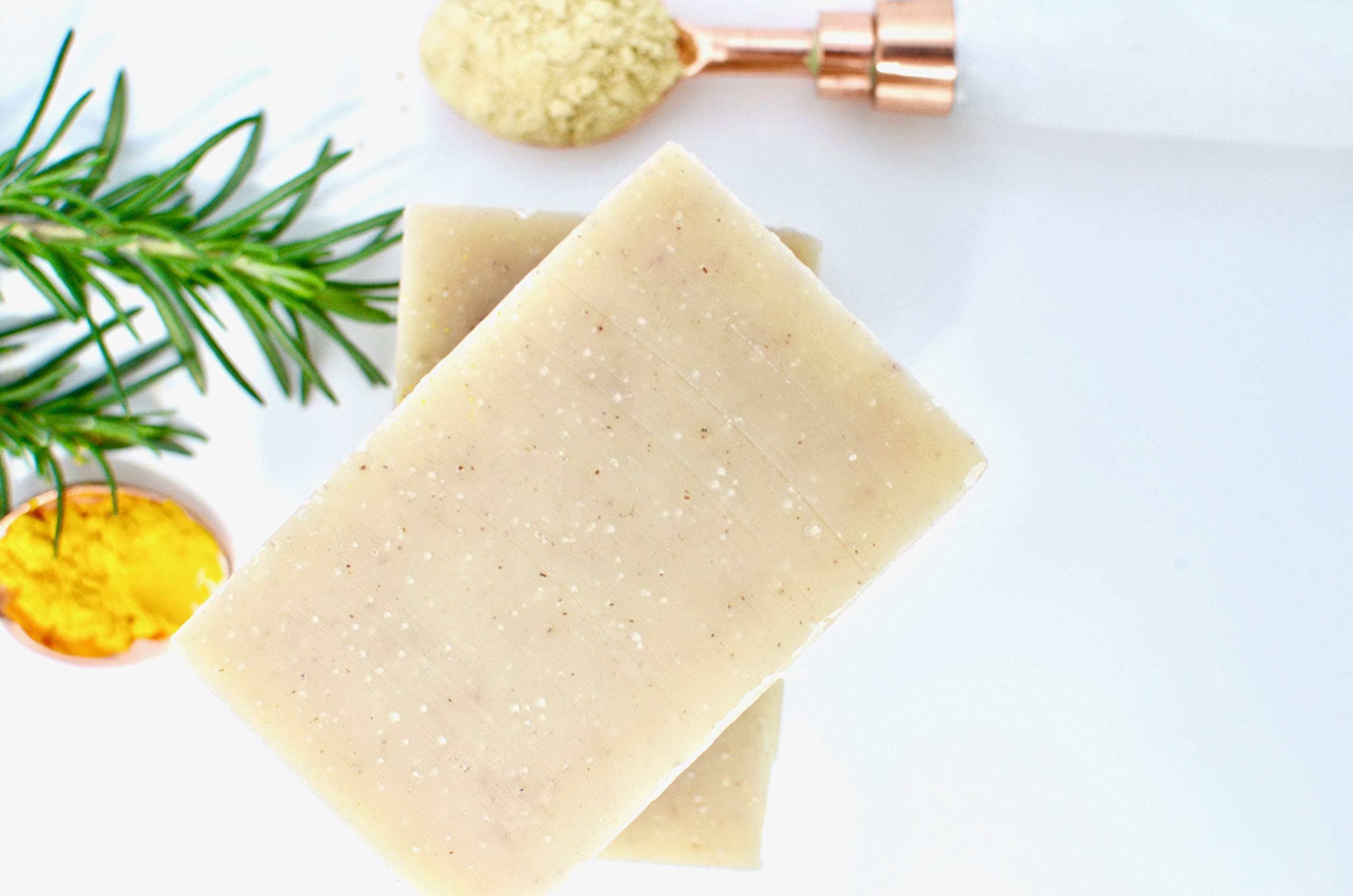 Turmeric Neem Soap, 100% Natural, Organic, Deluxe Herbal Soap with Premium Essential Oils and Ingredients, Helps Reduce Acne, Dark Spots, Blemishes, Handmade in USA by ZAAINA - 4.5 OZ